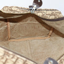 Christian Dior Trotter Canvas Boston Bag Beige Gold Auth 153500-17