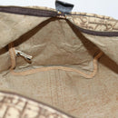 Christian Dior Trotter Canvas Boston Bag Beige Gold Auth 153500-18