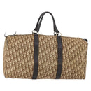 Christian Dior Trotter Canvas Boston Bag Beige Gold Auth 153500-1