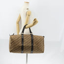 Christian Dior Trotter Canvas Boston Bag Beige Gold Auth 153500-20