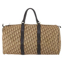 Christian Dior Trotter Canvas Boston Bag Beige Gold Auth 153500-13