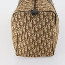 Christian Dior Trotter Canvas Boston Bag Beige Gold Auth 153500-3