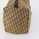 Christian Dior Trotter Canvas Boston Bag Beige Gold Auth 153500-4