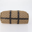 Christian Dior Trotter Canvas Boston Bag Beige Gold Auth 153500-5