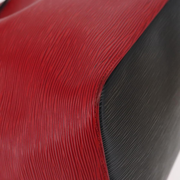 LOUIS VUITTON Epi Petit Noe Shoulder Bag Bicolor Black Red M44017 LV Auth 153507