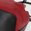 LOUIS VUITTON Epi Petit Noe Shoulder Bag Bicolor Black Red M44017 LV Auth 153507-14