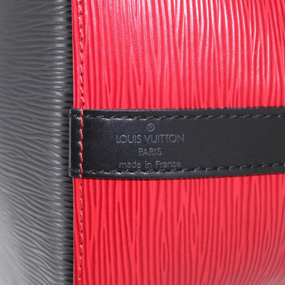 LOUIS VUITTON Epi Petit Noe Shoulder Bag Bicolor Black Red M44017 LV Auth 153507