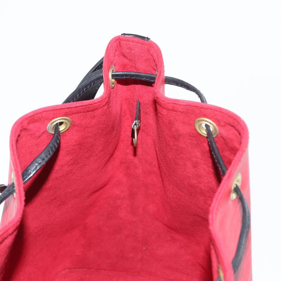 LOUIS VUITTON Epi Petit Noe Shoulder Bag Bicolor Black Red M44017 LV Auth 153507