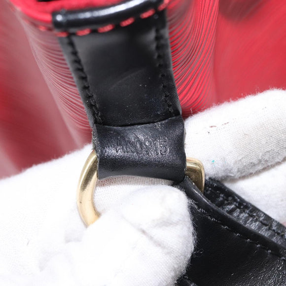 LOUIS VUITTON Epi Petit Noe Shoulder Bag Bicolor Black Red M44017 LV Auth 153507