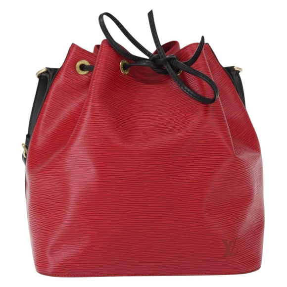 LOUIS VUITTON Epi Petit Noe Shoulder Bag Bicolor Black Red M44017 LV Auth 153507