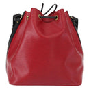 LOUIS VUITTON Epi Petit Noe Shoulder Bag Bicolor Black Red M44017 LV Auth 153507-2