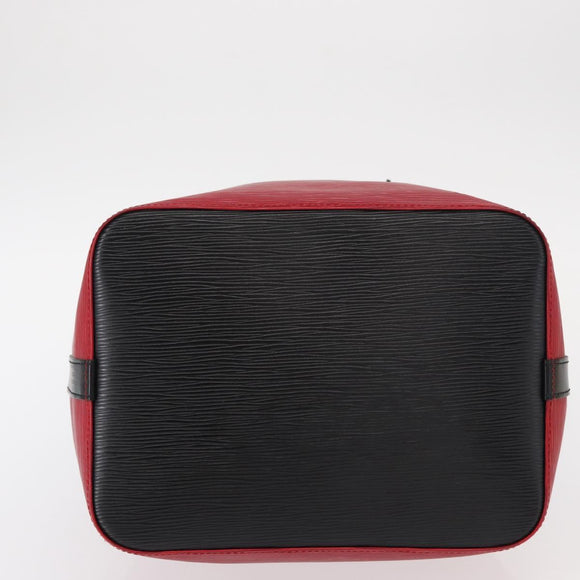 LOUIS VUITTON Epi Petit Noe Shoulder Bag Bicolor Black Red M44017 LV Auth 153507