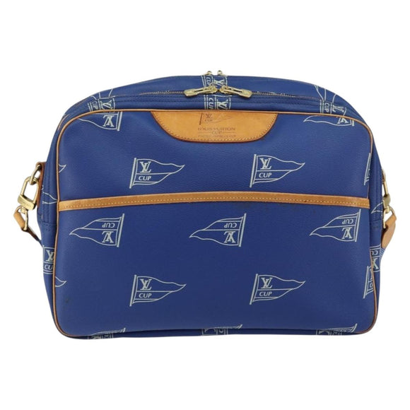 LOUIS VUITTON LV Cup Sac Cowes Bag Coated Canvas Blue M80008 LV Auth 153511