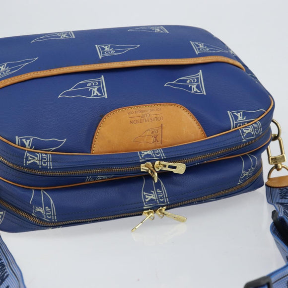 LOUIS VUITTON LV Cup Sac Cowes Bag Coated Canvas Blue M80008 LV Auth 153511