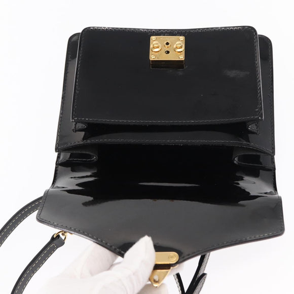 LOUIS VUITTON Vernis Monceau BB Hand Bag 2way Noir Manetic LV Auth 153517