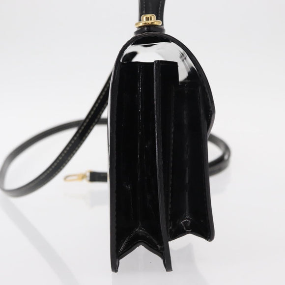 LOUIS VUITTON Vernis Monceau BB Hand Bag 2way Noir Manetic LV Auth 153517