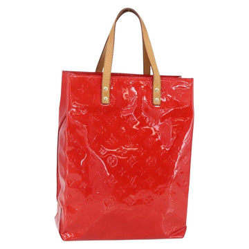LOUIS VUITTON Monogram Vernis Reade MM Hand Bag Red Rouge M91086 LV Auth 153519