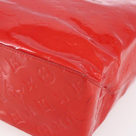 LOUIS VUITTON Monogram Vernis Reade MM Hand Bag Red Rouge M91086 LV Auth 153519