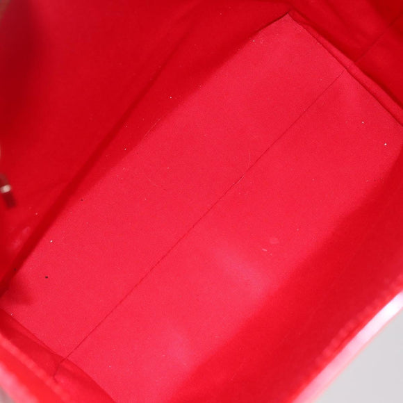 LOUIS VUITTON Monogram Vernis Reade MM Hand Bag Red Rouge M91086 LV Auth 153519