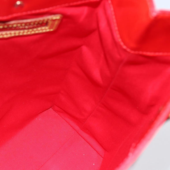 LOUIS VUITTON Monogram Vernis Reade MM Hand Bag Red Rouge M91086 LV Auth 153519