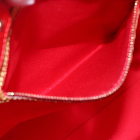 LOUIS VUITTON Monogram Vernis Reade MM Hand Bag Red Rouge M91086 LV Auth 153519