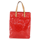 LOUIS VUITTON Monogram Vernis Reade MM Hand Bag Red Rouge M91086 LV Auth 153519-13