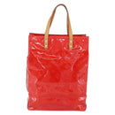 LOUIS VUITTON Monogram Vernis Reade MM Hand Bag Red Rouge M91086 LV Auth 153519-2