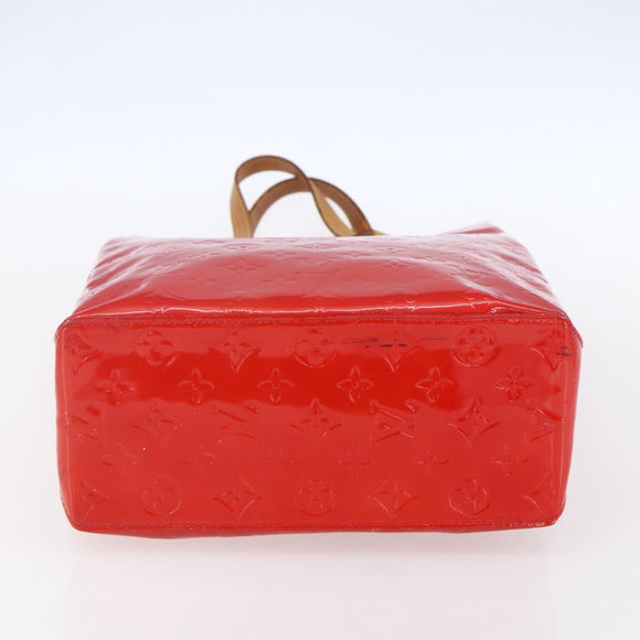 LOUIS VUITTON Monogram Vernis Reade MM Hand Bag Red Rouge M91086 LV Auth 153519