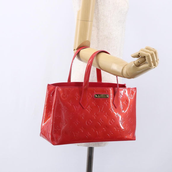 LOUIS VUITTON Monogram Vernis Wilshire PM Bag Rose Pop M93643 LV Auth 153521