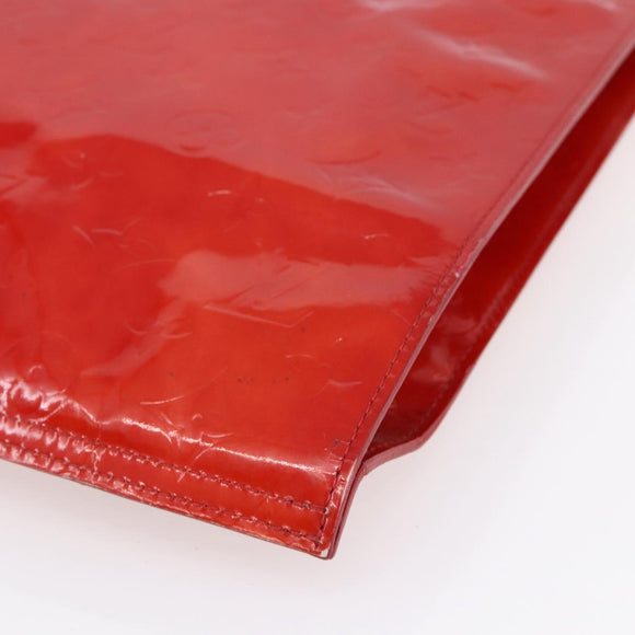 LOUIS VUITTON Monogram Vernis Stanton Tote Bag Red M91078 LV Auth 153523