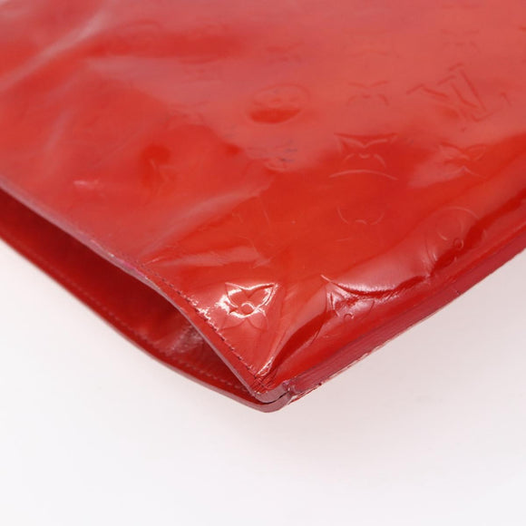 LOUIS VUITTON Monogram Vernis Stanton Tote Bag Red M91078 LV Auth 153523