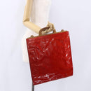 LOUIS VUITTON Monogram Vernis Stanton Tote Bag Red M91078 LV Auth 153523-19