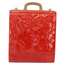 LOUIS VUITTON Monogram Vernis Stanton Tote Bag Red M91078 LV Auth 153523-13