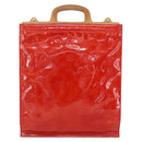 LOUIS VUITTON Monogram Vernis Stanton Tote Bag Red M91078 LV Auth 153523-2