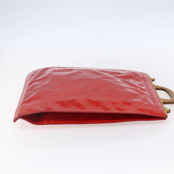 LOUIS VUITTON Monogram Vernis Stanton Tote Bag Red M91078 LV Auth 153523