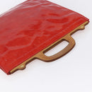 LOUIS VUITTON Monogram Vernis Stanton Tote Bag Red M91078 LV Auth 153523-6