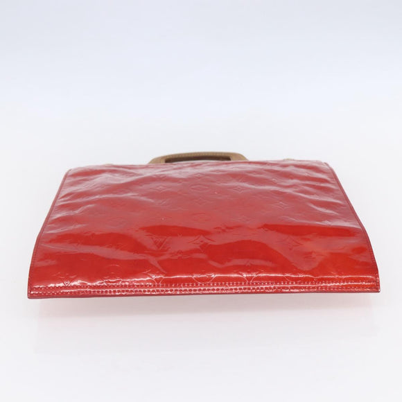 LOUIS VUITTON Monogram Vernis Stanton Tote Bag Red M91078 LV Auth 153523