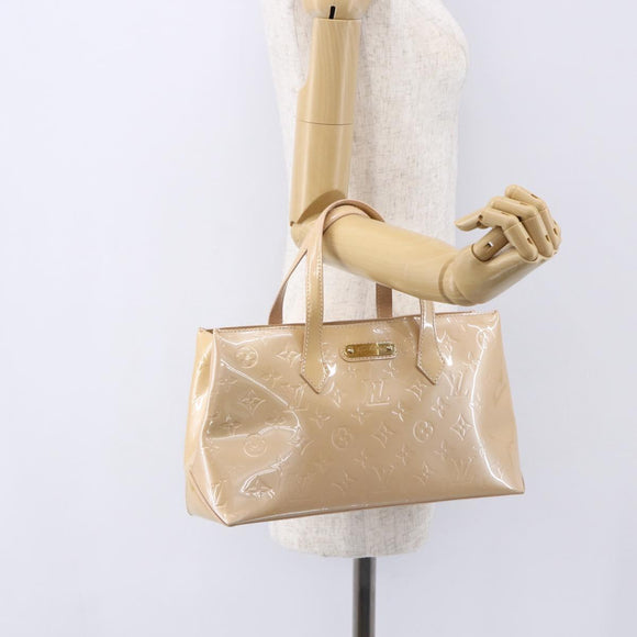 LOUIS VUITTON Vernis Wilshire PM Hand Bag Rose Flow Lantern M91642 Auth 153524