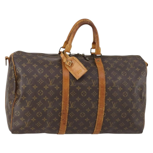 LOUIS VUITTON Monogram Keepall Bandouliere 50 Boston Bag M41416 LV Auth 153554