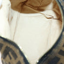 FENDI Zucca Canvas Vanity Pouch Black Brown gold Auth 153556-15