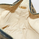 FENDI Zucca Canvas Vanity Pouch Black Brown gold Auth 153556-17