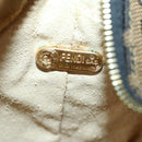 FENDI Zucca Canvas Vanity Pouch Black Brown gold Auth 153556-18