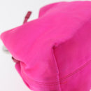 PRADA Pouch Hand Satin Metal Pink Silver Auth 153557-12