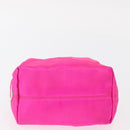 PRADA Pouch Hand Satin Metal Pink Silver Auth 153557-9