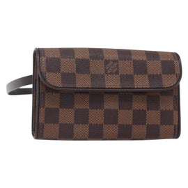 LOUIS VUITTON Damier Ebene Pochette Florentine Waist Bag N51856 LV Auth 153558