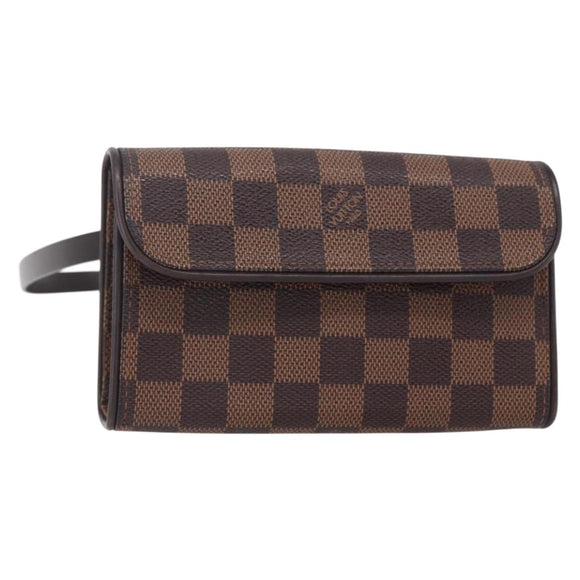 LOUIS VUITTON Damier Ebene Pochette Florentine Waist Bag N51856 LV Auth 153558