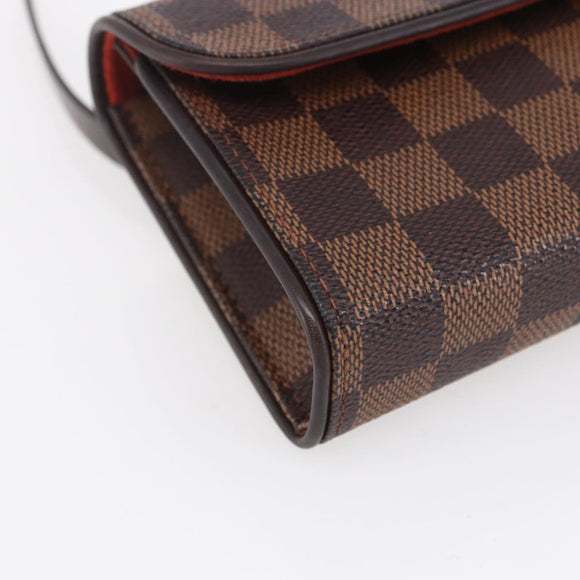 LOUIS VUITTON Damier Ebene Pochette Florentine Waist Bag N51856 LV Auth 153558