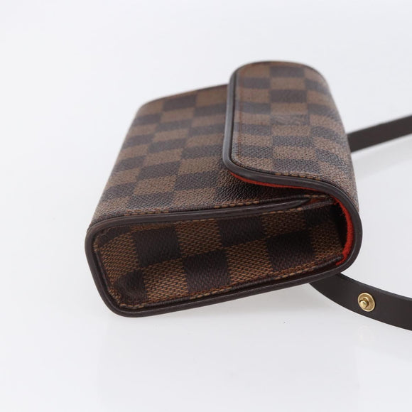 LOUIS VUITTON Damier Ebene Pochette Florentine Waist Bag N51856 LV Auth 153558