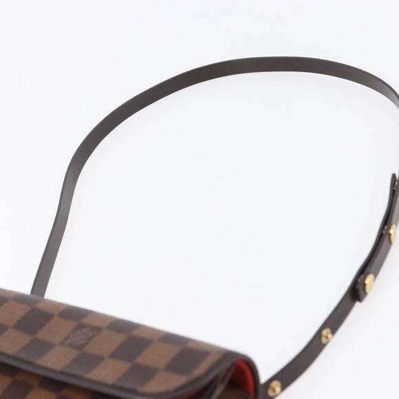 LOUIS VUITTON Damier Ebene Pochette Florentine Waist Bag N51856 LV Auth 153558