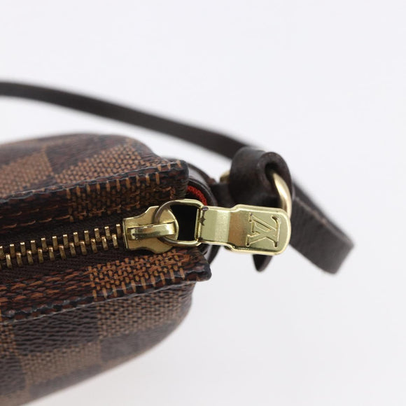 LOUIS VUITTON Damier Ebene Trousse Makeup Pouch N51982 LV Auth 153559